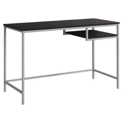 Picture of Monarch Specialties 48inW Computer Desk With Hanging Shelf, Cappuccino/Silver