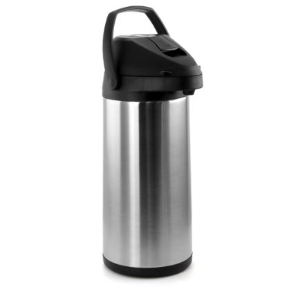 Picture of MegaChef 5 L Stainless-Steel Airpot Hot Water Dispenser For Coffee And Tea, Silver/Black