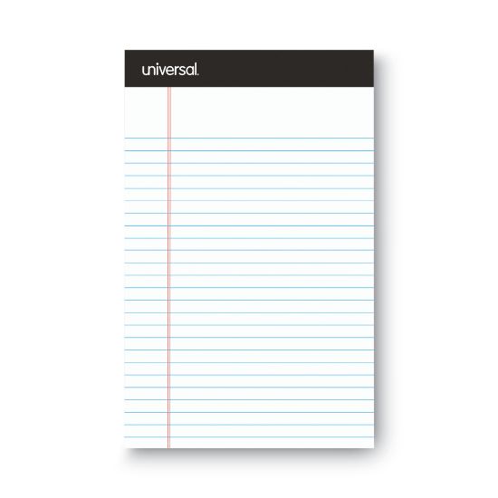 Picture of Universal Premium Ruled Writing Pads, Narrow Rule, 5in x 8in, White, Pack Of 6 Pads