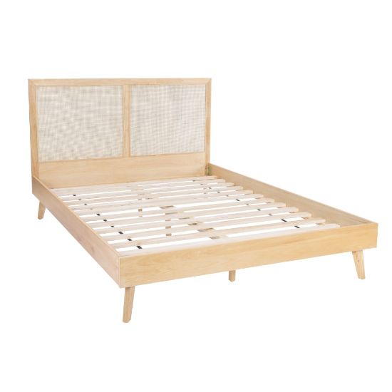 Picture of Powell Carling Cane Queen Bed, 44inH x 62-4/5inW x 84-1/2inD, Natural