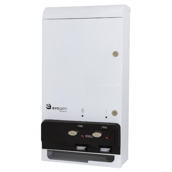 Picture of Hospeco EvoGen EV-1 Metal Dual Pad/Tampon Dispenser, 9-1/8inH x 16-7/16inW, White