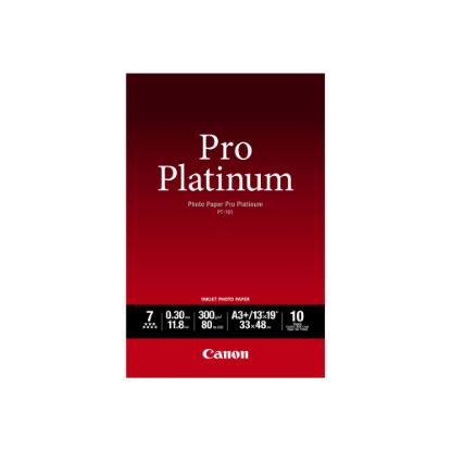 Picture of Canon Pro Platinum Photo Paper, 13in x 19in, 98 (U.S.) Brightness, 80 Lb, White, Pack Of 10 Sheets