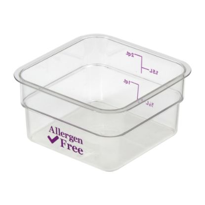 Picture of Cambro Camwear 2-Quart CamSquare Storage Containers, Allergen-Free Purple, Set Of 6 Containers