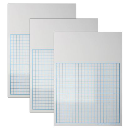 Picture of Flipside 1/2in Graph Dry-Erase Boards, 11in x 16in, White/Blue, Pack Of 3 Boards