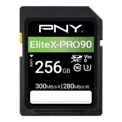 Picture of PNY EliteX-PRO90 Class 10 U3 V90 UHS-II SDXC Flash Memory Card, 256GB