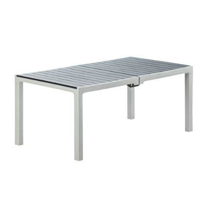 Picture of Inval Madeira Indoor And Outdoor Rectangular Plastic Patio Dining Table, 29-1/8in x 70-7/8in, Gray/Slate