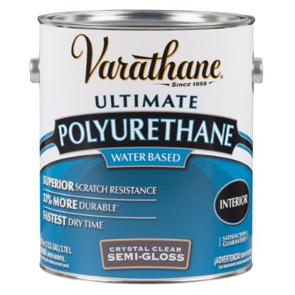 Picture of Varathane Ultimate Water-Based Polyurethane, 1 Gallon, Crystal Clear Semi-Gloss, Pack Of 2 Cans