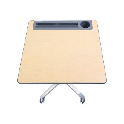 Picture of Ergotron - Sit/standing desk - mobile - rectangular with contoured corners - gray, maple