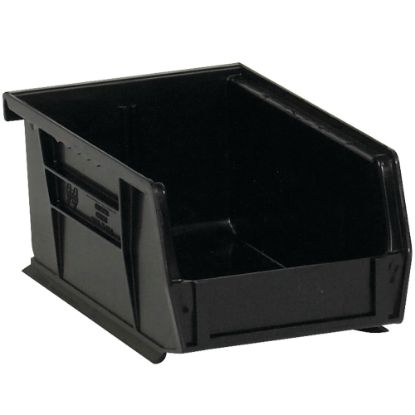 Picture of Partners Brand Plastic Stack & Hang Bin Boxes, Small Size, 9 1/4in x 6in x 5in, Black, Pack Of 12