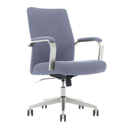 Picture of Serta SitTrue Devara Faux Leather Mid-Back Manager Chair, Light Blue