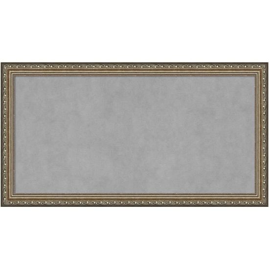 Picture of Amanti Art Magnetic Bulletin Board, Steel/Aluminum, 26in x 14in, Parisian Silver Wood Frame