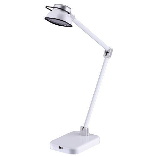 Picture of Black+Decker PureOptics Elate Dual-Arm LED Desk Task Lamp, Adjustable, 21inH, White