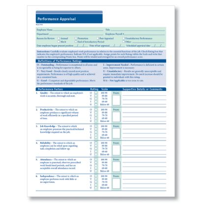 Picture of ComplyRight Performance Appraisal Forms, 11in x 17in, White, Pack Of 50