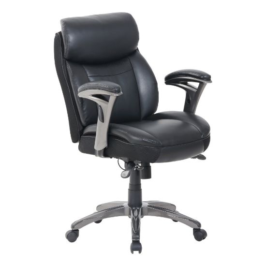 Picture of Serta Smart Layers Siena Ergonomic Bonded Leather Mid-Back Managers Chair, Black