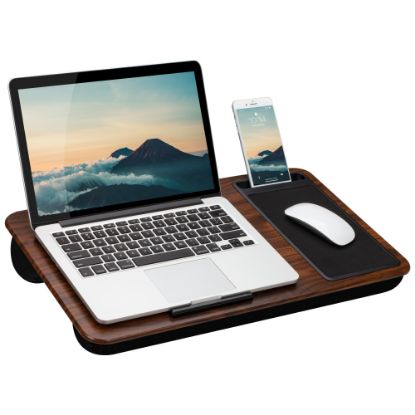 Picture of LapGear Home Office Lap Desk, 21in x 12in, Espresso Woodgrain