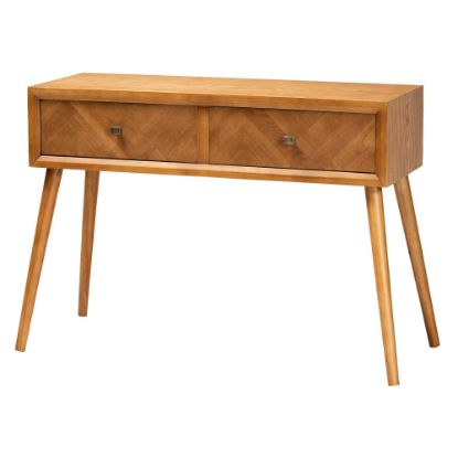 Picture of Baxton Studio Mid-Century Modern 2-Drawer Console Table, 31-1/2inH x 43-5/16inW x 16-1/16inD, Natural Brown