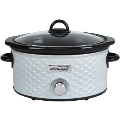 Picture of Brentwood SC-140W Scallop Pattern 4.5 Quart Slow Cooker, White - 220 W1.13 gal - Cooking - White