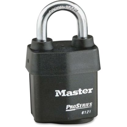 Picture of Master Lock Pro Series Rekeyable Padlock - Keyed Different - 0.31in Shackle Diameter - Cut Resistant, Pry Resistant, Weather Resistant - Steel - Black - 1 Each