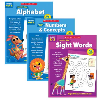 Picture of Scholastic Teacher Resources Grade Success Workbooks, Pre-K, Set Of 3 Books