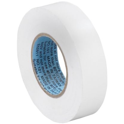 Picture of Tape Logic 6180 Electrical Tape, 1.25in Core, 0.75in x 60ft, White, Case Of 10