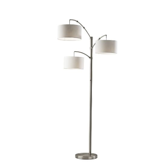 Picture of Adesso Cabo 3-Arm Arc Lamp, 82inH, Brushed Steel/White