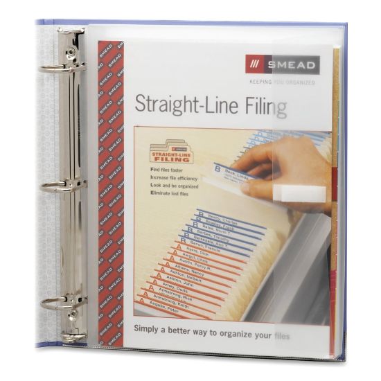 Picture of Smead Poly Envelope Document Holders For 3-Ring Binders, 1-1/4in Capacity, Clear, Pack Of 3