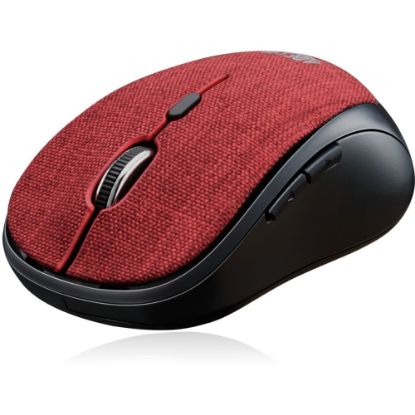 Picture of Adesso iMouse S80R - Wireless Fabric Optical Mini Mouse (Red) - Optical - Wireless - Radio Frequency - 2.40 GHz - Red - USB - 1600 dpi - Scroll Wheel - 6 Button(s) - Symmetrical