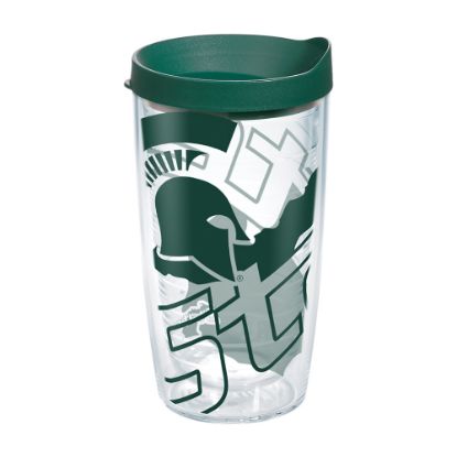 Picture of Tervis Genuine NCAA Tumbler With Lid, Michigan State Spartans, 16 Oz, Clear