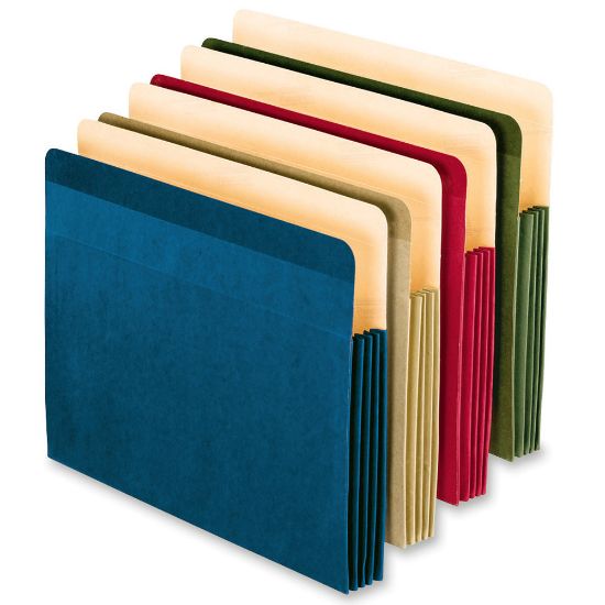 Picture of Oxford Expanding File Pockets, Letter Size, 3 1/2in Expansion, 100% Recycled, Assorted, Box Of 4