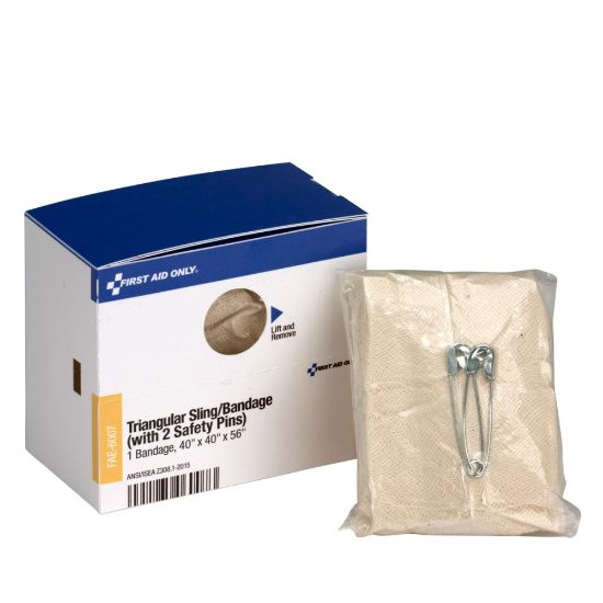 Picture of First Aid Only Triangular Sling/Bandage, 40in x 40in x 56in, 2 Safety Pins/1 Bandage/Box