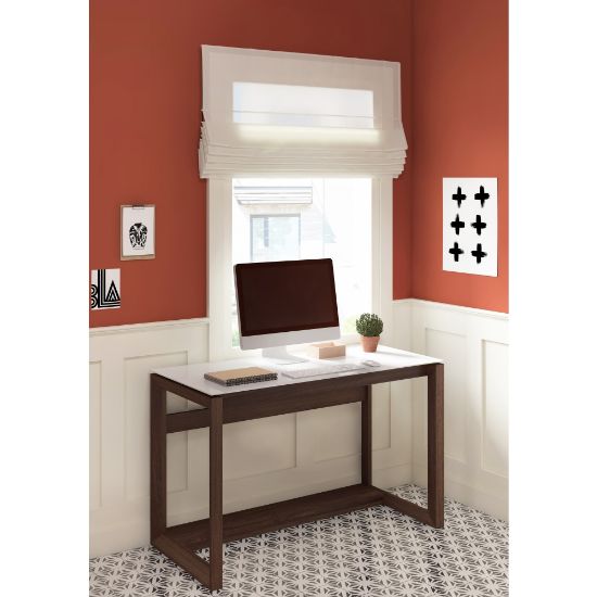 Picture of Whalen Cecile 48inW Writing Desk, Snowdrift White/Walnut