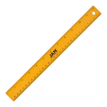 Picture of JAM Paper Non-Skid Stainless-Steel Ruler, 12in, Gold