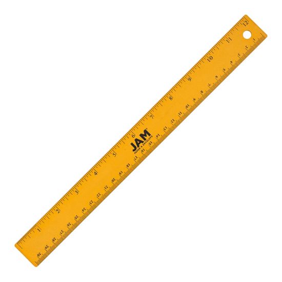 Picture of JAM Paper Non-Skid Stainless-Steel Ruler, 12in, Gold