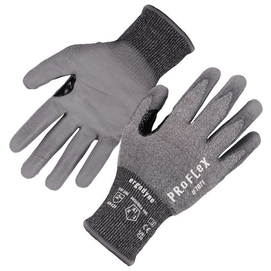 Picture of Ergodyne Proflex 7071-12PR PU-Coated Cut-Resistant Gloves, Gray, 2X, Set Of 12 Pairs