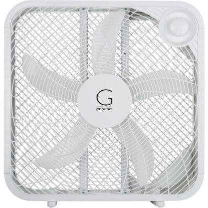 Picture of Genesis 3-Speed Box Fan With Max Cooling Technology, 20in, White