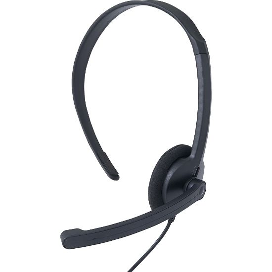 Picture of Verbatim Mono Headset with Microphone and In-Line Remote - Mono - Mini-phone (3.5mm) - Wired - 32 Ohm - 20 Hz - 20 kHz - Over-the-head - Monaural - Circumaural - 5.25 ft Cable - Omni-directional Microphone