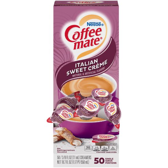 Picture of Nestle Coffee-mate Liquid Creamer, Italian Sweet Creme Flavor, 0.375 Oz Single Serve x 50