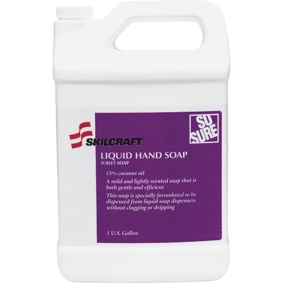 Picture of SKILCRAFT Bathroom Dispenser Liquid Hand Soap - Cashmere ScentFor - 1 gal (3.8 L) - Hand - Clear - Non-clog, Drip-free, Bio-based - 6 / Carton