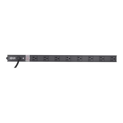 Picture of Tripp Lite 8 Outlet Power Strip 5-15R 15ft Cord Vertical 5-15P 24in Black - Power distribution strip - 15 A - AC 120 V - 1800 Watt - input: NEMA 5-15P - output connectors: 8 (NEMA 5-15) - 15 ft cord - black aluminum