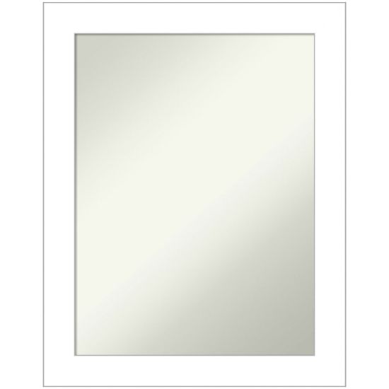 Picture of Amanti Art Non-Beveled Rectangle Framed Bathroom Wall Mirror, 28in x 22in, Wedge White