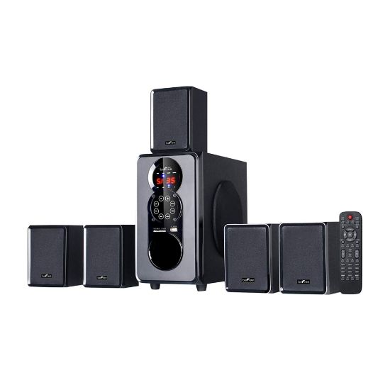 Picture of BeFree Sound BFS-455 5.1-Channel Bluetooth Surround Sound Speaker System, 15-1/2inH x 22inW x 11inD, Black, 99595505M