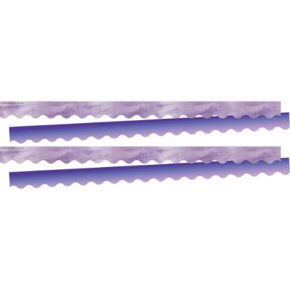 Picture of Barker Creek Double-Sided Scalloped-Edge Border Strips, Purple Tie-Dye/Ombre, 2-1/4in x 36in, Set Of 26 Strips