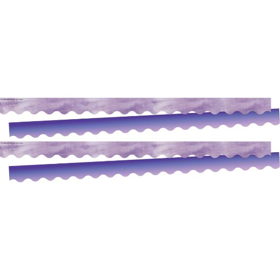 Picture of Barker Creek Double-Sided Scalloped-Edge Border Strips, Purple Tie-Dye/Ombre, 2-1/4in x 36in, Set Of 26 Strips