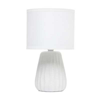 Picture of Simple Designs Mini Texture Pastel Accent Table Lamp, 11-1/16inH, Off White/Off White