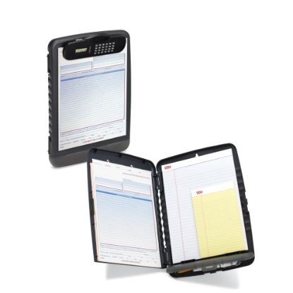 Picture of Office Depot Brand Form Holder Storage Clipboard Box With Calculator, 10in x 14-1/2in, Charcoal