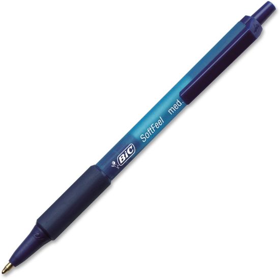 Picture of BIC SoftFeel Retractable Ball Pens - Medium Pen Point - 1 mm Pen Point Size - Retractable - Blue - Blue Barrel - 36 / Box