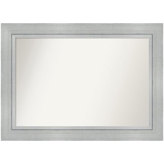 Picture of Amanti Art Non-Beveled Rectangle Wood-Framed Bathroom Wall Mirror, 31-1/4in x 43-1/4in, Romano Silver