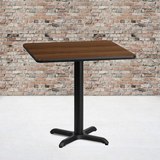 Picture of Flash Furniture Square Hospitality Table With X-Style Base, 31-1/8inH x 30inW x 30inD, Walnut/Black