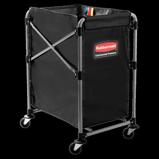 Picture of Rubbermaid Collapsible X-Cart, 4-Bushel, 24inH x 20 5/16inW x 24 1/8inD, Black