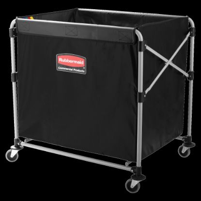 Picture of Rubbermaid Collapsible X-Cart, 8-Bushel, 34 5/8inH x 24 1/8inW x 35 3/4inD, Black